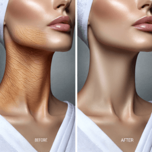 Microneedling Before & After neck