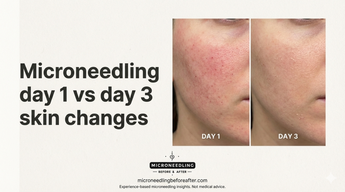 Microneedling Day 1 Vs Day 3 Skin Changes