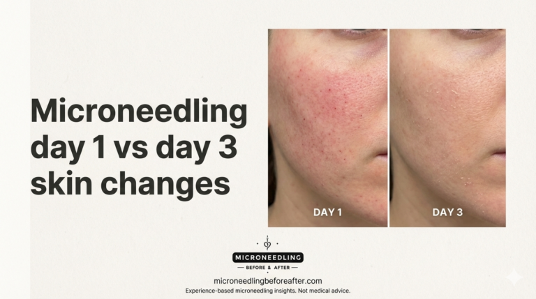 Microneedling Day 1 Vs Day 3 Skin Changes